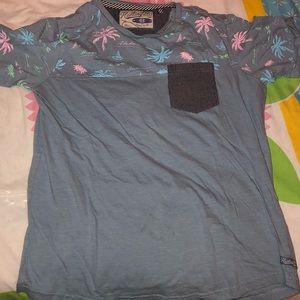 Cool Blue T-Shirt - Palm Tree Print